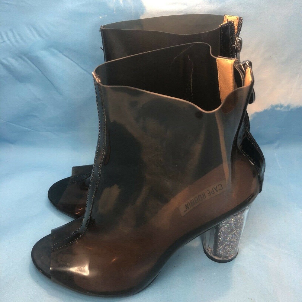 Cape Robbin Gracy-1 Clear PVC Peep Toe Glitter